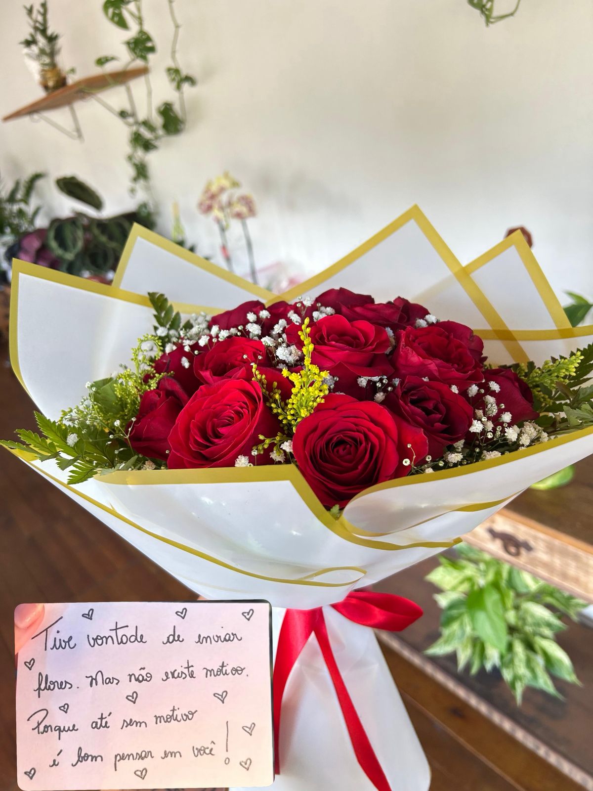 Buquê de 15 rosas Importadas + Cartão personalizado
