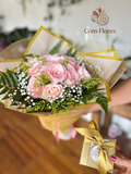 Buquê Romântico com Rosas e Ferrero Rocher