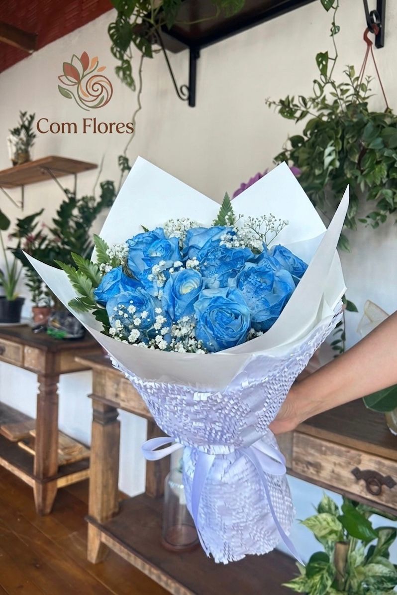 Buquê de Rosas Azuis